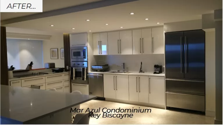 condo kitchen renovation for Mar Azul Condominium key Biscayne | B&B Concept Design