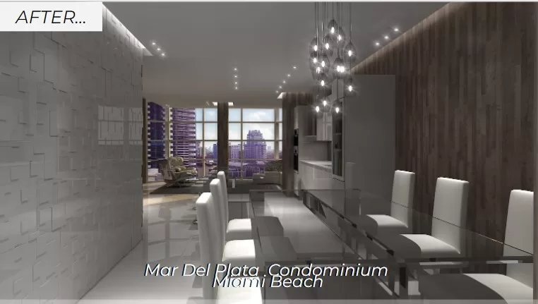 condo kitchen renovation for Mar Azul Condominium key Biscayne | B&B Concept Design