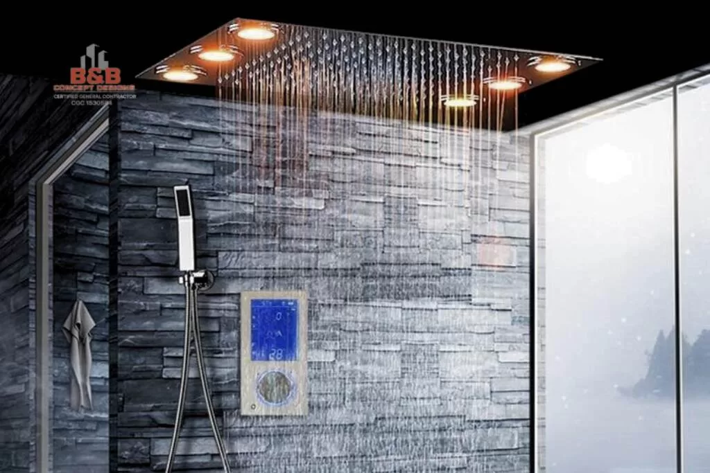 Modern Fixtures of Shower Remodel - B & B Concept Designs